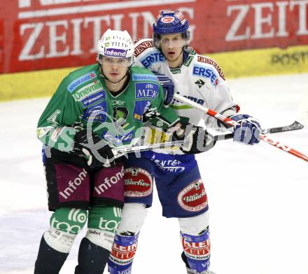 EBEL. Eishockey Bundesliga. EC Pasut VSV gegen HDD TILIA Olimpija Ljubljana, Laibach.  Christian Ban, (VSV), Igor Cvetek (Ljubljana). Villach, am 29.12.2008.
Foto: Kuess 


---
pressefotos, pressefotografie, kuess, qs, qspictures, sport, bild, bilder, bilddatenbank