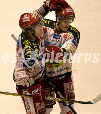 EBEL. Eishockey Bundesliga. HK Acroni Jesenice  gegen KAC.  Geier Manuel,   Geier Stephan (KAC). Jesenice, am 29.12.2009.
Foto: Kuess 

---
pressefotos, pressefotografie, kuess, qs, qspictures, sport, bild, bilder, bilddatenbank