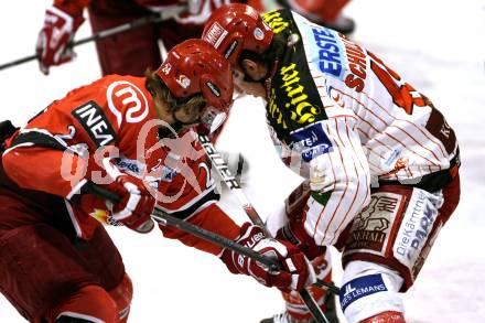 EBEL. Eishockey Bundesliga. HK Acroni Jesenice  gegen KAC. Schuller David (KAC),  TERLIKAR Anze  (Jesenice). Jesenice, am 29.12.2009.
Foto: Kuess 

---
pressefotos, pressefotografie, kuess, qs, qspictures, sport, bild, bilder, bilddatenbank