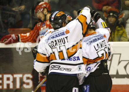 EBEL. Eishockey Bundesliga. KAC gegen  Graz 99ers.  Torjubel Graz. Klagenfurt, am 1.1.2010.
Foto: Kuess 

---
pressefotos, pressefotografie, kuess, qs, qspictures, sport, bild, bilder, bilddatenbank