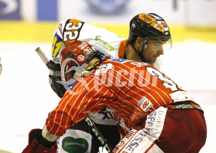 EBEL. Eishockey Bundesliga. KAC gegen  Graz 99ers. Jeff Shantz, (KAC),  Jean  Philippe Pare (Graz). Klagenfurt, am 1.1.2010.
Foto: Kuess 

---
pressefotos, pressefotografie, kuess, qs, qspictures, sport, bild, bilder, bilddatenbank