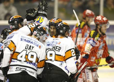 EBEL. Eishockey Bundesliga. KAC gegen  Graz 99ers.  Jubel Graz. Klagenfurt, am 1.1.2010.
Foto: Kuess 

---
pressefotos, pressefotografie, kuess, qs, qspictures, sport, bild, bilder, bilddatenbank