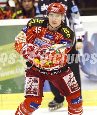 EBEL. Eishockey Bundesliga. KAC gegen  Graz 99ers.  David Schuller (KAC). Klagenfurt, am 1.1.2010.
Foto: Kuess 

---
pressefotos, pressefotografie, kuess, qs, qspictures, sport, bild, bilder, bilddatenbank