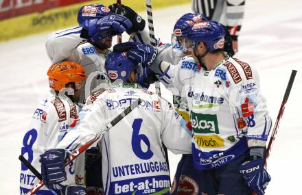 EBEL. Eishockey Bundesliga. EC Pasut VSV gegen HK Acroni Jesenice.  Torjubel VSV. Villach, am 3.1.2010.
Foto: Kuess 


---
pressefotos, pressefotografie, kuess, qs, qspictures, sport, bild, bilder, bilddatenbank