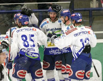 EBEL. Eishockey Bundesliga. EC Pasut VSV gegen HK Acroni Jesenice.  Torjubel VSV. Villach, am 3.1.2010.
Foto: Kuess 


---
pressefotos, pressefotografie, kuess, qs, qspictures, sport, bild, bilder, bilddatenbank