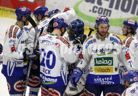 EBEL. Eishockey Bundesliga. EC Pasut VSV gegen HK Acroni Jesenice.  Jubel VSV. Villach, am 3.1.2010.
Foto: Kuess 


---
pressefotos, pressefotografie, kuess, qs, qspictures, sport, bild, bilder, bilddatenbank