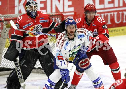 EBEL. Eishockey Bundesliga. EC Pasut VSV gegen HK Acroni Jesenice.  Kiel McLeod, (VSV), Dov Grumet-Morris, Jan Golubovski (Jesenice). Villach, am 3.1.2010.
Foto: Kuess 


---
pressefotos, pressefotografie, kuess, qs, qspictures, sport, bild, bilder, bilddatenbank