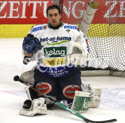 EBEL. Eishockey Bundesliga. EC Pasut VSV gegen HK Acroni Jesenice.  Bernhard Starkbaum (VSV). Villach, am 3.1.2010.
Foto: Kuess 


---
pressefotos, pressefotografie, kuess, qs, qspictures, sport, bild, bilder, bilddatenbank