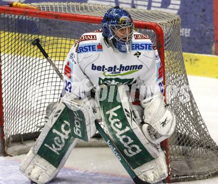 EBEL. Eishockey Bundesliga. EC Pasut VSV gegen HK Acroni Jesenice. Bernhard Starkbaum (VSV). Villach, am 3.1.2010.
Foto: Kuess 


---
pressefotos, pressefotografie, kuess, qs, qspictures, sport, bild, bilder, bilddatenbank
