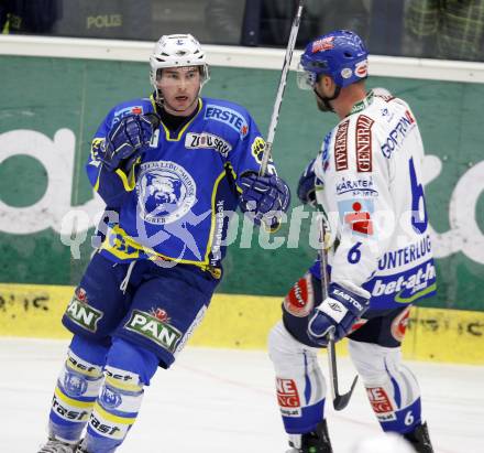 EBEL. Eishockey Bundesliga. EC Pasut VSV gegen KHL Medvescak Zagreb.  Torjubel Thomas Guidarelli (Zagreb). Villach, am 5.1.2010.
Foto: Kuess 


---
pressefotos, pressefotografie, kuess, qs, qspictures, sport, bild, bilder, bilddatenbank