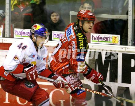 EBEL. Eishockey Bundesliga. KAC gegen  EC Red Bull Salzburg.  SHANTZ Jeffery (KAC),  LYNCH Douglas (Salzburg). Klagenfurt, am 5.1.2010.
Foto: Kuess 

---
pressefotos, pressefotografie, kuess, qs, qspictures, sport, bild, bilder, bilddatenbank