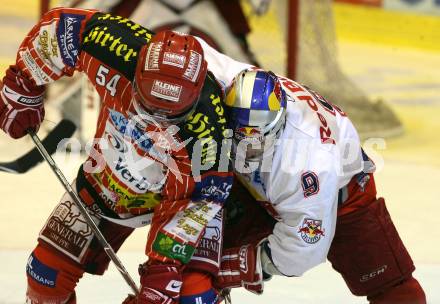 EBEL. Eishockey Bundesliga. KAC gegen  EC Red Bull Salzburg. SCHNEIDER Andrew (KAC), KOCH Thomas (Salzburg). Klagenfurt, am 5.1.2010.
Foto: Kuess 

---
pressefotos, pressefotografie, kuess, qs, qspictures, sport, bild, bilder, bilddatenbank