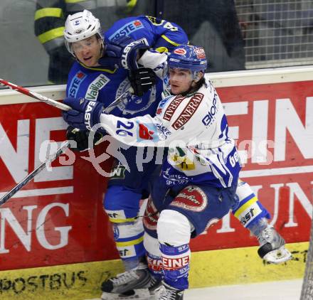 EBEL. Eishockey Bundesliga. EC Pasut VSV gegen KHL Medvescak Zagreb. Christoph Martinz, (VSV), Marko Lovrencic  (Zagreb). Villach, am 5.1.2010.
Foto: Kuess 


---
pressefotos, pressefotografie, kuess, qs, qspictures, sport, bild, bilder, bilddatenbank