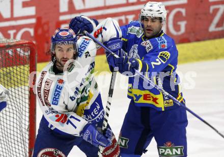 EBEL. Eishockey Bundesliga. EC Pasut VSV gegen KHL Medvescak Zagreb. Kiel McLeod,  (VSV), Richard Seeley (Zagreb). Villach, am 5.1.2010.
Foto: Kuess 


---
pressefotos, pressefotografie, kuess, qs, qspictures, sport, bild, bilder, bilddatenbank