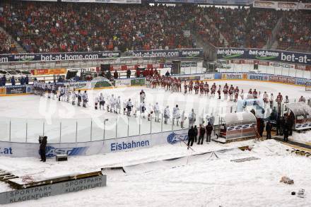 EBEL. Eishockey Bundesliga. Freiluftderby KAC gegen VSV in der Hypo Group Arena.  Klagenfurt, am 9.1.2010.
Foto: Kuess

---
pressefotos, pressefotografie, kuess, qs, qspictures, sport, bild, bilder, bilddatenbank