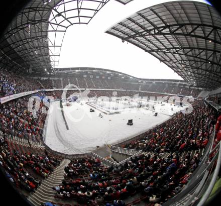 EBEL. Eishockey Bundesliga. Freiluftderby KAC gegen VSV in der Hypo Group Arena.  Klagenfurt, am 9.1.2010.
Foto: Kuess

---
pressefotos, pressefotografie, kuess, qs, qspictures, sport, bild, bilder, bilddatenbank