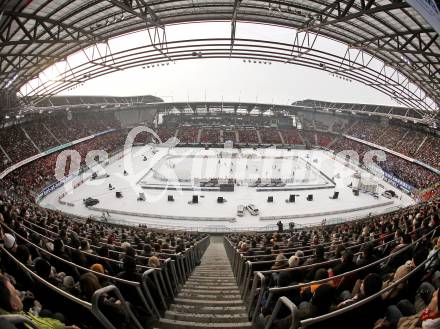 EBEL. Eishockey Bundesliga. Freiluftderby KAC gegen VSV in der Hypo Group Arena.  Klagenfurt, am 9.1.2010.
Foto: Kuess

---
pressefotos, pressefotografie, kuess, qs, qspictures, sport, bild, bilder, bilddatenbank