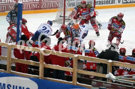 EBEL. Eishockey Bundesliga. Freiluftderby KAC gegen VSV in der Hypo Group Arena.  Klagenfurt, am 9.1.2010.
Foto: Kuess

---
pressefotos, pressefotografie, kuess, qs, qspictures, sport, bild, bilder, bilddatenbank