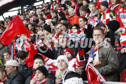 EBEL. Eishockey Bundesliga. Freiluftderby KAC gegen VSV in der Hypo Group Arena. Fans. Klagenfurt, am 9.1.2010.
Foto: Kuess

---
pressefotos, pressefotografie, kuess, qs, qspictures, sport, bild, bilder, bilddatenbank