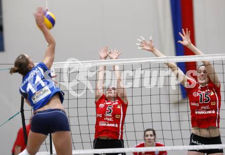 Volleyball CEV Cup. ATSC Wildcats gegen Dinamo Pancevo.Maja Praeprost, Anna Cmaylo. Klagenfurt, am 14.1.2010.
Foto: Kuess

---
pressefotos, pressefotografie, kuess, qs, qspictures, sport, bild, bilder, bilddatenbank