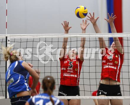 Volleyball CEV Cup. ATSC Wildcats gegen Dinamo Pancevo. Maja Praeprost, Samira Mauch. Klagenfurt, am 14.1.2010.
Foto: Kuess

---
pressefotos, pressefotografie, kuess, qs, qspictures, sport, bild, bilder, bilddatenbank