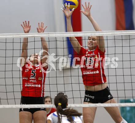 Volleyball CEV Cup. ATSC Wildcats gegen Dinamo Pancevo. Maja Praeprost, Anna Cmaylo. Klagenfurt, am 14.1.2010.
Foto: Kuess

---
pressefotos, pressefotografie, kuess, qs, qspictures, sport, bild, bilder, bilddatenbank