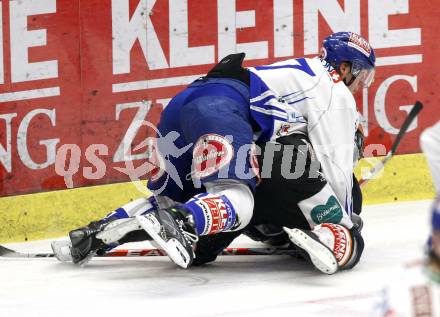 EBEL. Eishockey Bundesliga. EC Pasut VSV gegen Graz 99ers. Andreas Kristler,  (VSV), Harry Lange (Graz). Villach, am 15.1.2010.
Foto: Kuess 


---
pressefotos, pressefotografie, kuess, qs, qspictures, sport, bild, bilder, bilddatenbank