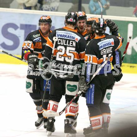 EBEL. Eishockey Bundesliga. EC Pasut VSV gegen Graz 99ers. Torjubel Graz. Villach, am 15.1.2010.
Foto: Kuess 


---
pressefotos, pressefotografie, kuess, qs, qspictures, sport, bild, bilder, bilddatenbank