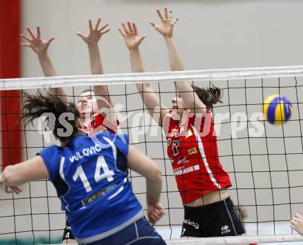 Volleyball CEV Cup. ATSC Wildcats gegen Dinamo Pancevo. MAUCH Samira, WALLNER Sophie. Klagenfurt, am 14.1.2010.
Foto: Kuess

---
pressefotos, pressefotografie, kuess, qs, qspictures, sport, bild, bilder, bilddatenbank