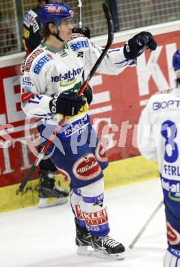 EBEL. Eishockey Bundesliga. EC Pasut VSV gegen EV Vienna Capitals.  Torjubel Michael Raffl (VSV). Villach, am 17.1.2010.
Foto: Kuess 


---
pressefotos, pressefotografie, kuess, qs, qspictures, sport, bild, bilder, bilddatenbank