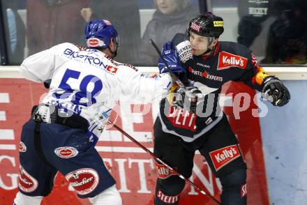 EBEL. Eishockey Bundesliga. EC Pasut VSV gegen EV Vienna Capitals.  Jean Francois Fortin,  (VSV), Patrick Lebeau (Vienna). Villach, am 17.1.2010.
Foto: Kuess 


---
pressefotos, pressefotografie, kuess, qs, qspictures, sport, bild, bilder, bilddatenbank