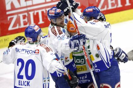 EBEL. Eishockey Bundesliga. EC Pasut VSV gegen EV Vienna Capitals.  Torjubel VSV. Villach, am 17.1.2010.
Foto: Kuess 


---
pressefotos, pressefotografie, kuess, qs, qspictures, sport, bild, bilder, bilddatenbank