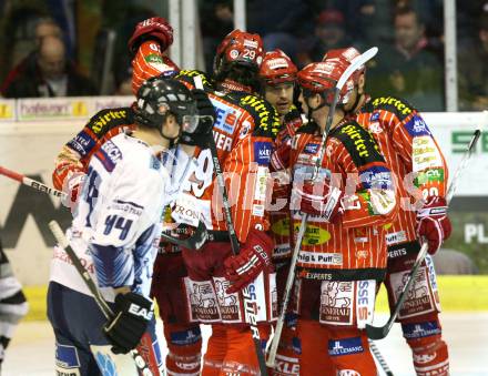 EBEL. Eishockey Bundesliga. KAC gegen Alba Volan SAPA Fehervar. Torjubel KAC. Klagenfurt, am 17.1.2010.
Foto: Kuess

---
pressefotos, pressefotografie, kuess, qs, qspictures, sport, bild, bilder, bilddatenbank
