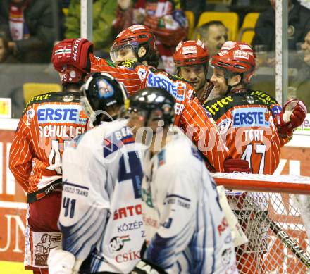 EBEL. Eishockey Bundesliga. KAC gegen Alba Volan SAPA Fehervar. Torjubel  (KAC). Klagenfurt, am 17.1.2010.
Foto: Kuess

---
pressefotos, pressefotografie, kuess, qs, qspictures, sport, bild, bilder, bilddatenbank