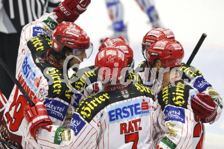 EBEL. Eishockey Bundesliga. EC Pasut VSV gegen KAC.  Torjubel (KAC). Villach, am 11.10.2009.
Foto: Kuess 


---
pressefotos, pressefotografie, kuess, qs, qspictures, sport, bild, bilder, bilddatenbank