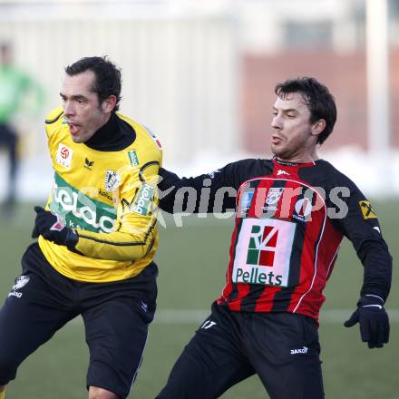 Fussball Bundesliga. Testspiel SK Austria Kaernten gegen SK St. Andrae/WAC. Christian Prawda (Austria Kaernten), Juergen Saler (St. Andrae/WAC). Klagenfurt, am 19.1.2010.
Foto: Kuess
---
pressefotos, pressefotografie, kuess, qs, qspictures, sport, bild, bilder, bilddatenbank