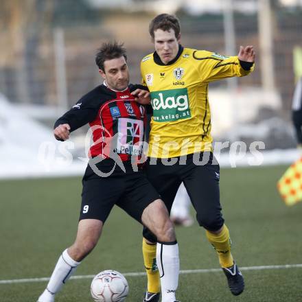 Fussball Bundesliga. Testspiel SK Austria Kaernten gegen SK St. Andrae/WAC. Daniel Gramann (Austria Kaernten), Marco Reich (St. Andrae/WAC). Klagenfurt, am 19.1.2010.
Foto: Kuess
---
pressefotos, pressefotografie, kuess, qs, qspictures, sport, bild, bilder, bilddatenbank