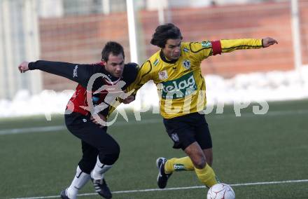 Fussball Bundesliga. Testspiel SK Austria Kaernten gegen SK St. Andrae/WAC. Jocelyn Blanchard (Austria Kaernten), Gernot Messner (St. Andrae/WAC). Klagenfurt, am 19.1.2010.
Foto: Kuess
---
pressefotos, pressefotografie, kuess, qs, qspictures, sport, bild, bilder, bilddatenbank