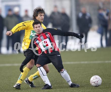 Fussball Bundesliga. Testspiel SK Austria Kaernten gegen SK St. Andrae/WAC. Jocelyn Blanchard (Austria Kaernten), Markus Kreuz (St. Andrae/WAC). Klagenfurt, am 19.1.2010.
Foto: Kuess
---
pressefotos, pressefotografie, kuess, qs, qspictures, sport, bild, bilder, bilddatenbank