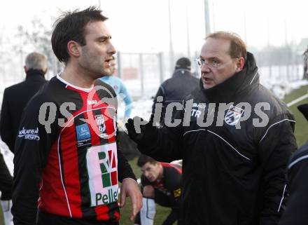 Fussball Bundesliga. Testspiel SK Austria Kaernten gegen SK St. Andrae/WAC. Marco Reich, Trainer Hans Peter Buchleitner (St. Andrae/WAC). Klagenfurt, am 19.1.2010.
Foto: Kuess
---
pressefotos, pressefotografie, kuess, qs, qspictures, sport, bild, bilder, bilddatenbank