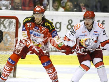 EBEL. Eishockey Bundesliga. KAC gegen HK Acroni Jesenice. Christoph Brandner, (KAC), Jan Golubovski (Jesenice). Klagenfurt, am 22.1.2010.
Foto: Kuess

---
pressefotos, pressefotografie, kuess, qs, qspictures, sport, bild, bilder, bilddatenbank