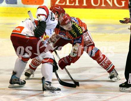 EBEL. Eishockey Bundesliga. KAC gegen HK Acroni Jesenice. David Schuller, (KAC), Todd Elik (Jesenice). Klagenfurt, am 22.1.2010.
Foto: Kuess

---
pressefotos, pressefotografie, kuess, qs, qspictures, sport, bild, bilder, bilddatenbank