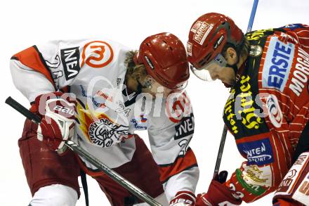 EBEL. Eishockey Bundesliga. KAC gegen HK Acroni Jesenice. Jason Morgan, (KAC), Anze Terlikar (Jesenice). Klagenfurt, am 22.1.2010.
Foto: Kuess

---
pressefotos, pressefotografie, kuess, qs, qspictures, sport, bild, bilder, bilddatenbank