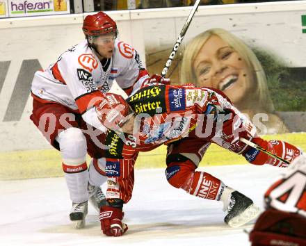 EBEL. Eishockey Bundesliga. KAC gegen HK Acroni Jesenice. Jeff Shantz, (KAC), Robert Sabolic (Jesenice). Klagenfurt, am 22.1.2010.
Foto: Kuess

---
pressefotos, pressefotografie, kuess, qs, qspictures, sport, bild, bilder, bilddatenbank