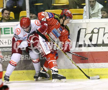 EBEL. Eishockey Bundesliga. KAC gegen HK Acroni Jesenice. Manuel Geier, (KAC), Klemen Pretnar (Jesenice). Klagenfurt, am 22.1.2010.
Foto: Kuess

---
pressefotos, pressefotografie, kuess, qs, qspictures, sport, bild, bilder, bilddatenbank