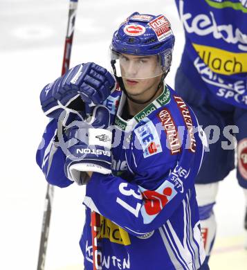 EBEL. Eishockey Bundesliga. EC Pasut VSV gegen KAC.  Andreas Kristler (VSV). Villach, am 11.10.2009.
Foto: Kuess 


---
pressefotos, pressefotografie, kuess, qs, qspictures, sport, bild, bilder, bilddatenbank