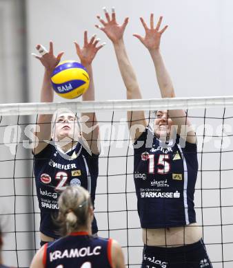 Volleyball MEVZA. ATSC Wildcats gegen Rijeka. Elisabeth Schilcher, Anna Cmaylo (Wildcats). Klagenfurt, 23.1.2010
Foto: Kuess

---
pressefotos, pressefotografie, kuess, qs, qspictures, sport, bild, bilder, bilddatenbank