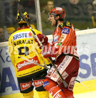 EBEL. Eishockey Bundesliga. KAC gegen EV Vienna Capitals. Torjubel Gregor Hager (KAC). Klagenfurt, am 24.1.2010.
Foto: Kuess

---
pressefotos, pressefotografie, kuess, qs, qspictures, sport, bild, bilder, bilddatenbank