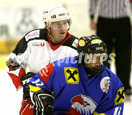 Eishockey CHL. EC Tarco Woelfe Klagenfurt gegen UEC Leisach. Georg Kriessmann (Tarco), Lukas Ortner (Leisach). Klagenfurt, am 23.1.2010.
Foto: Kuess

---
pressefotos, pressefotografie, kuess, qs, qspictures, sport, bild, bilder, bilddatenbank