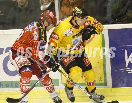 EBEL. Eishockey Bundesliga. KAC gegen EV Vienna Capitals. Jeff Shantz (KAC), RODMAN Marcel (Caps). Klagenfurt, am 24.1.2010.
Foto: Kuess

---
pressefotos, pressefotografie, kuess, qs, qspictures, sport, bild, bilder, bilddatenbank